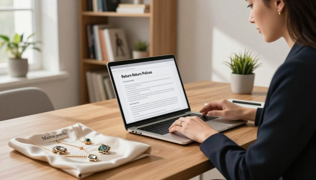 Checking return policies for artificial jewelry Checking return policies for artificial jewelry